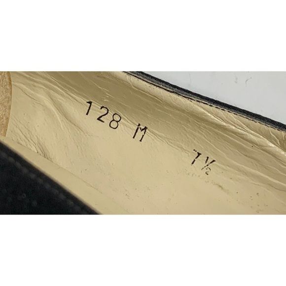 Givenchy 7.5 B Italy Vintage Square Toe Block Heel Shoes Pumps Metallic 6217 - Picture 5 of 11